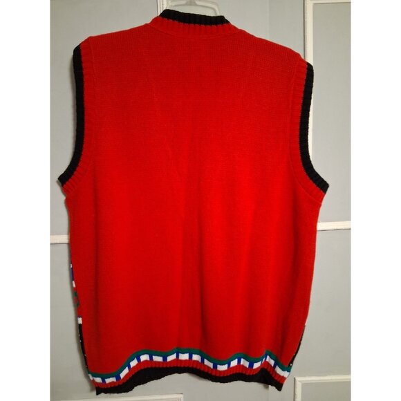 Vintage Avon Ugly Christmas Sweater Vest Snowman Santa Presents Plus Size 1X/2X - Picture 5 of 9